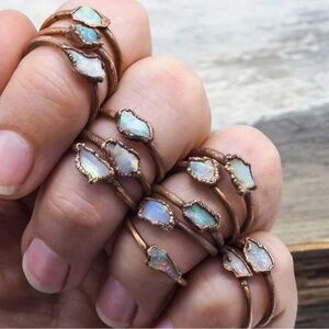 INDIE AND HARPER Australian Raw Opal and Copper Ring